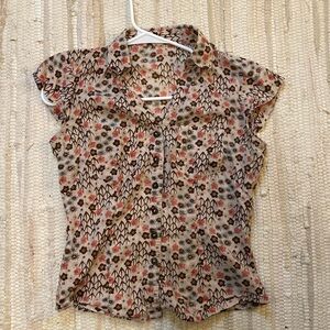 70s button up floral shirt